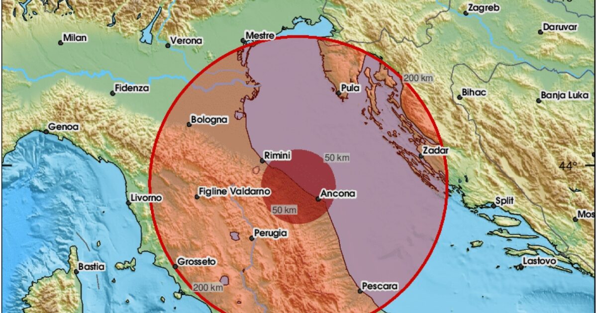 Earthquake in central Italy 4.4 on the Richter scale