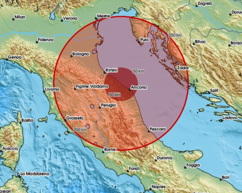 Σεισμός στην κεντρική Ιταλία 4,4 βαθμών της κλίμακας Ρίχτερ