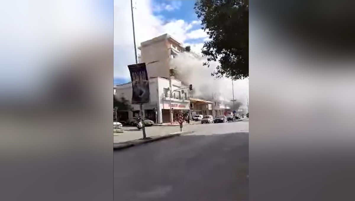 Το κτίριο που πήρε φωτιά στη Θεσσαλονίκη
