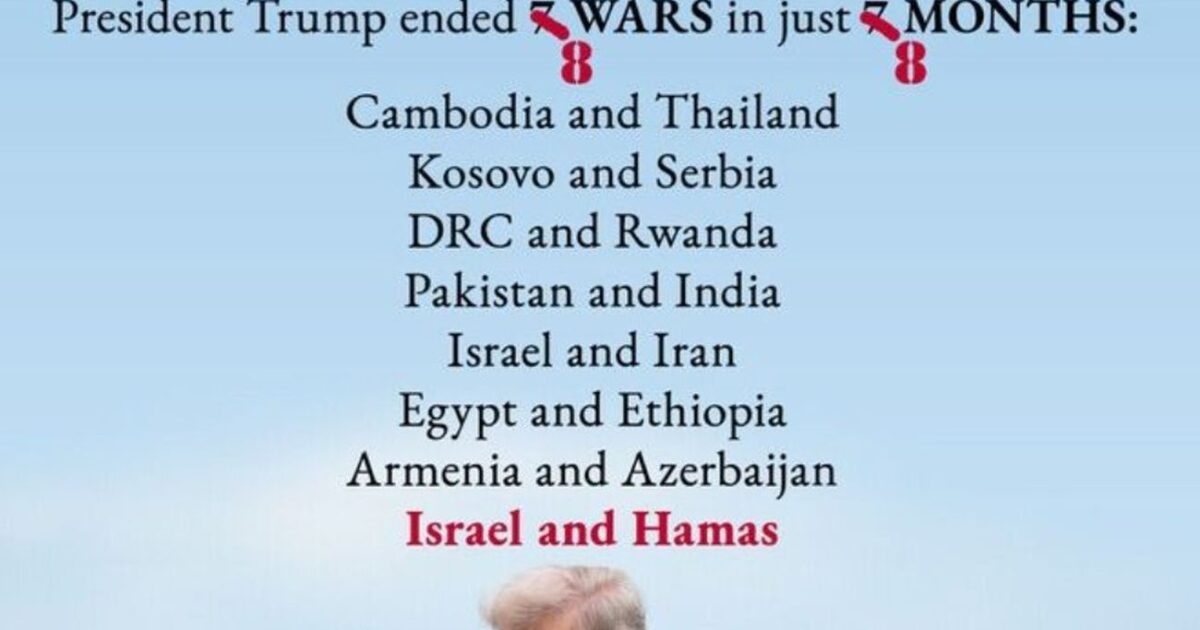State Department poster presents Trump as “President of Peace” who ended 8 wars in 8 months