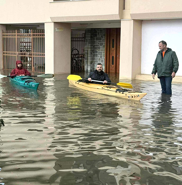 Σφοδρή νεροποντή στο Μεσολόγγι