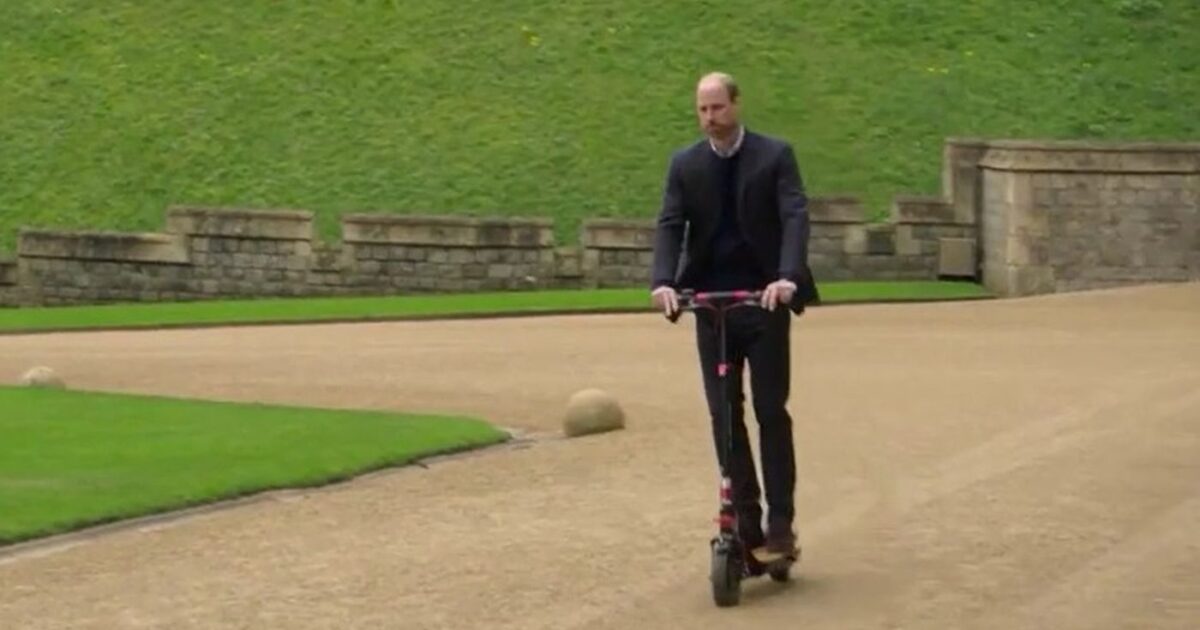 Prince William rides with electric skateboard at Windsor Castle – Watch the video