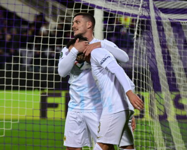 Οι παίκτες της ΑΕΚ πανηγυρίζουν στη Φλωρεντία (ΑΝΤΩΝΗΣ ΝΙΚΟΛΟΠΟΥΛΟΣ