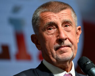 FILE PHOTO: Leader of ANO party Andrej Babis looks on as he speaks during a press conference after the preliminary results of the parliamentary election, at the party's election headquarters in Prague, Czech Republic, October 4, 2025.