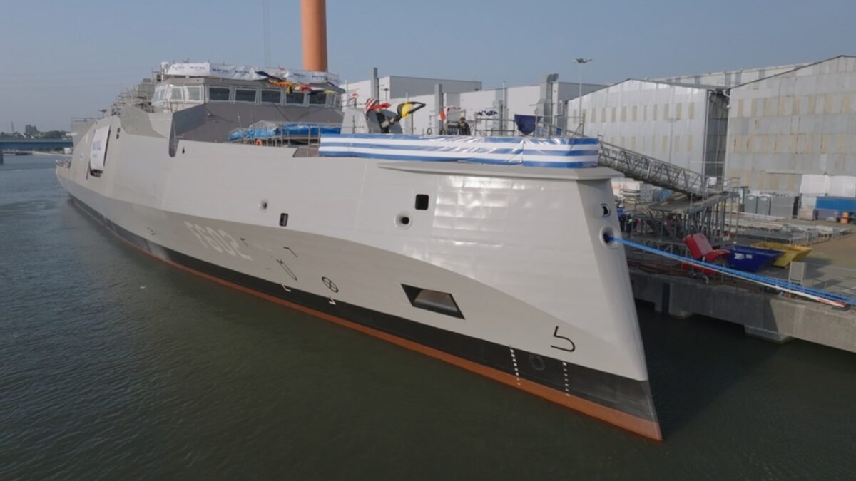 Τελετή καθέλκυσης της δεύτερης φρεγάτας Belharra «ΝΕΑΡΧΟΣ» ΑΠΕ- ΜΠΕ