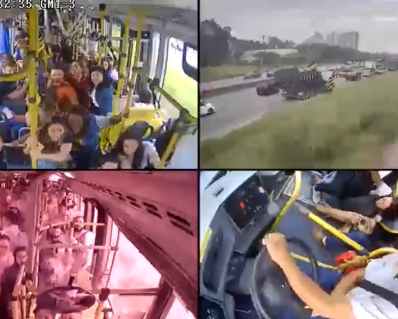 Η στιγμή που λεωφορείο βγαίνει εκτός ελέγχου στο Σάο Πάολο: Ούρλιαζαν οι επιβάτες – 12 τραυματίες