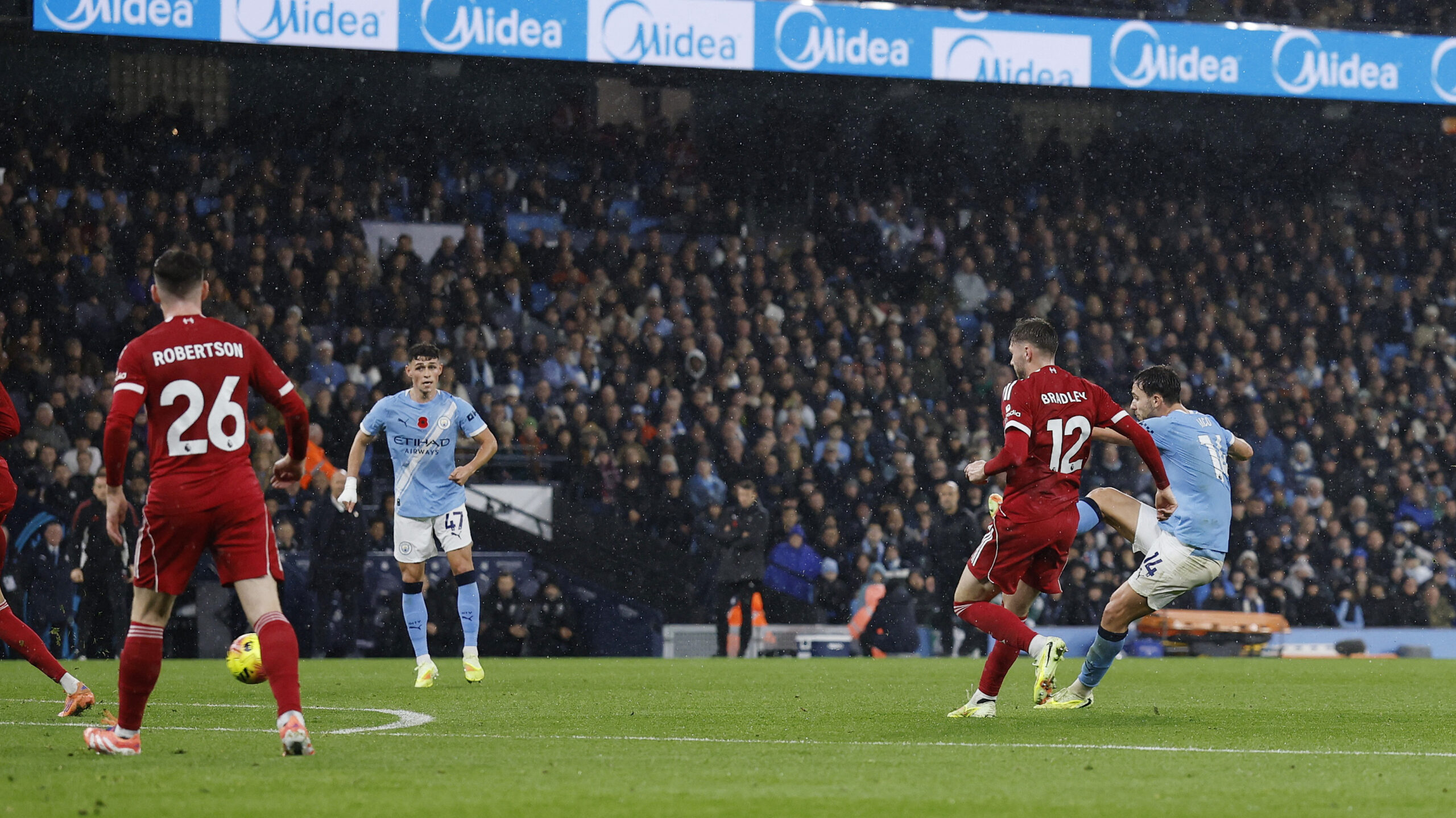 Premier League – Manchester City v Liverpool Το σουτ του Γκονζάλεθ/ Action Images via Reuters/Jason Cairnduff