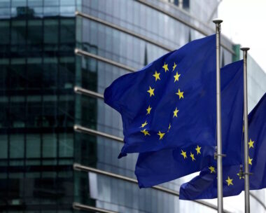 ILE PHOTO: European flags fly outside the European Commission headquarters in Brussels, Belgium September 20, 2023. REUTERS/Yves Herman/File Photo