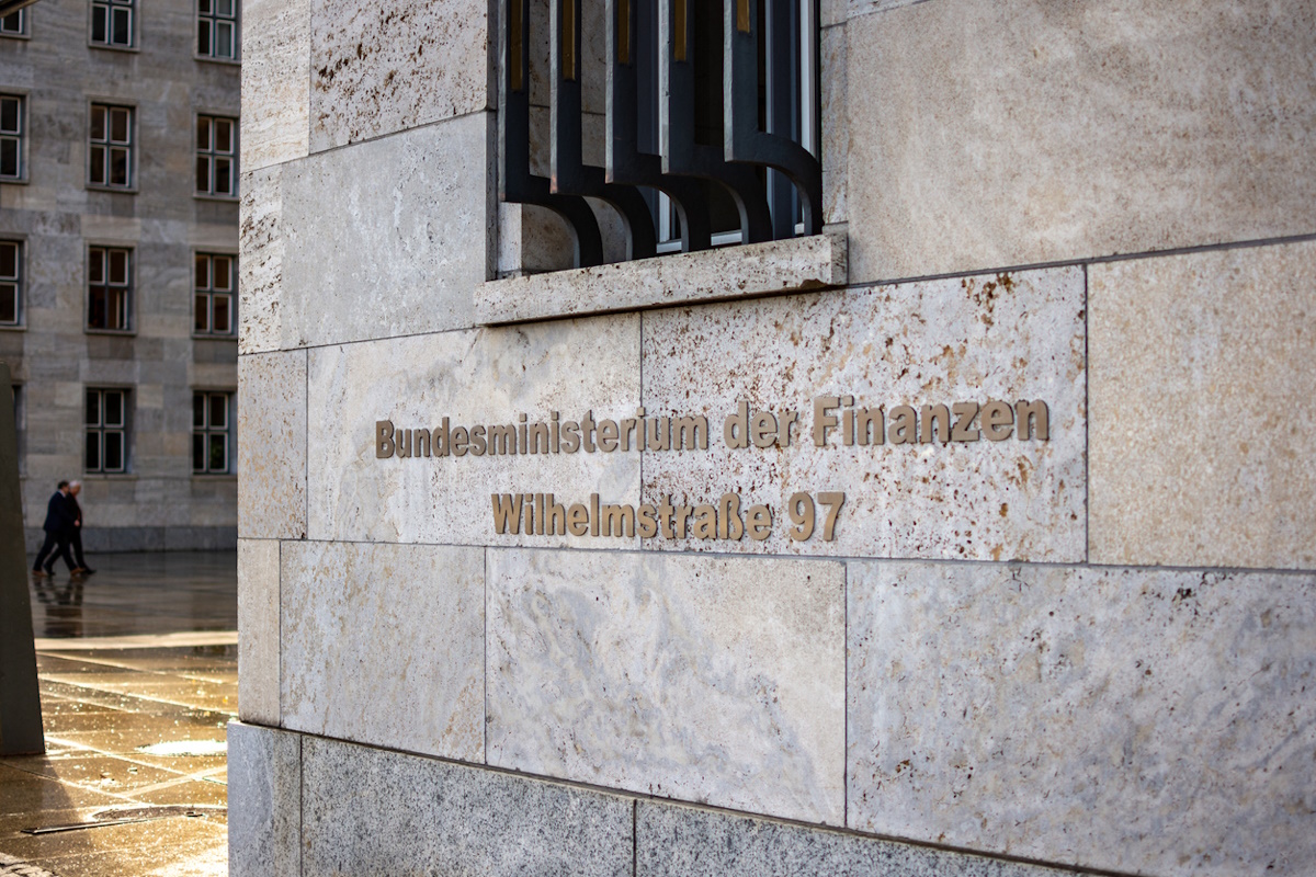 Berlin / Germany - March 10, 2017: Headquarters of Federal Ministry of Finance of Germany, Bundesministerium der Finanzen, in Berlin, Germany. Economy crash due to COVID-19 Coronavirus pandemic