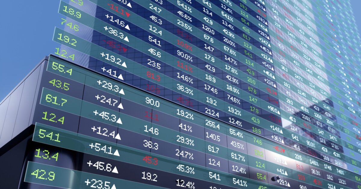 Financial securities market data trend chart