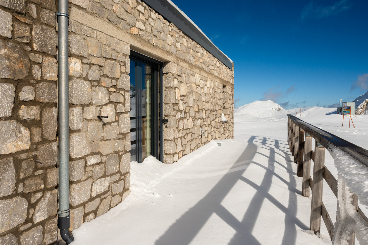 Snow covered Parnasos mountain in Central Greece. View from the ski center Kelaria.