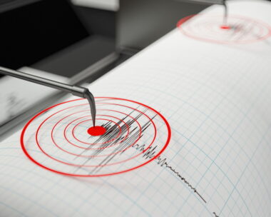 Earthquake Seismograph. 3D Render