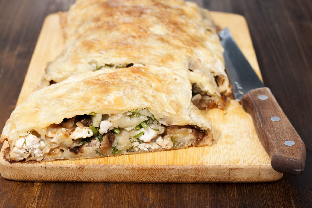 Κοτόπιτα με μανιτάρια ρολό