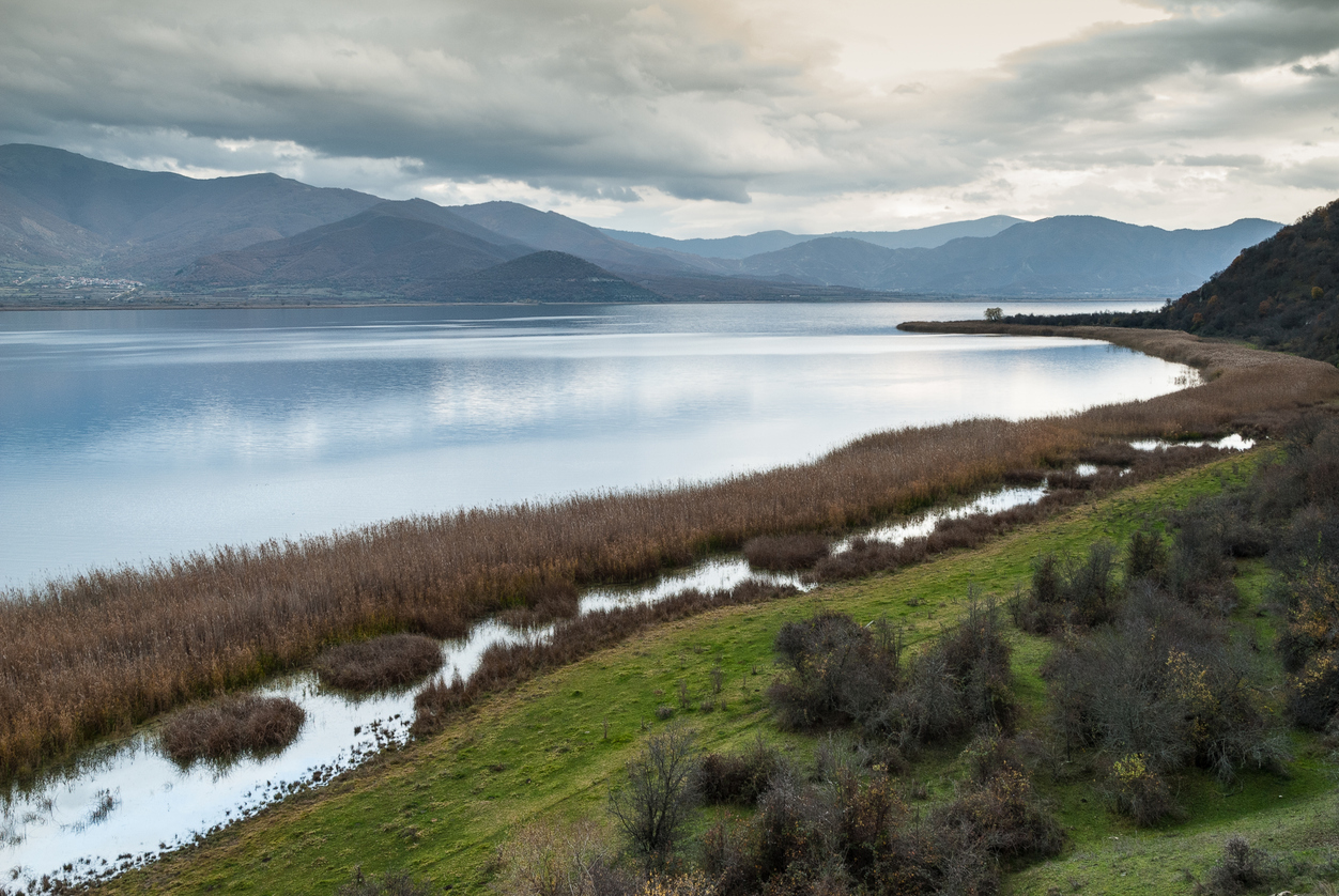 Sunset at the Prespes lakes, Greece