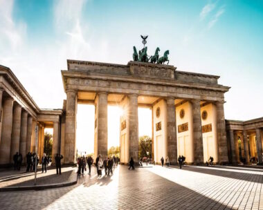Berlin cityscape at sunset - Brandenburg Gate