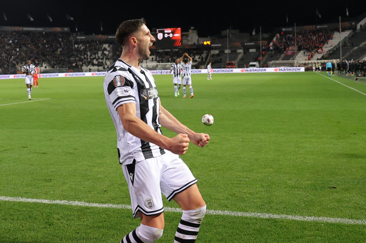 Ο Ιβάνουσετς πανηγυρίζει για το γκολ του ΠΑΟΚ (ΡΑΦΑΗΛ ΓΕΩΡΓΙΑΔΗΣ