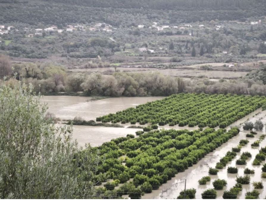 Πλημμυρισμένα χωράφια στη Θεσπρωτία