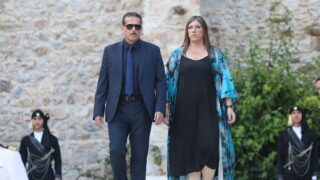 Διαμαντής Καραναστάσης-Ζωή Κωνσταντοπούλου στο Προεδρικό Μέγαρο