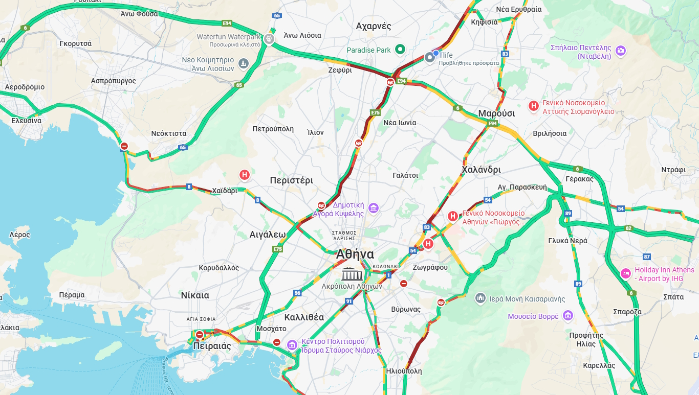 Η κίνηση το πρωί της Δευτέρας
