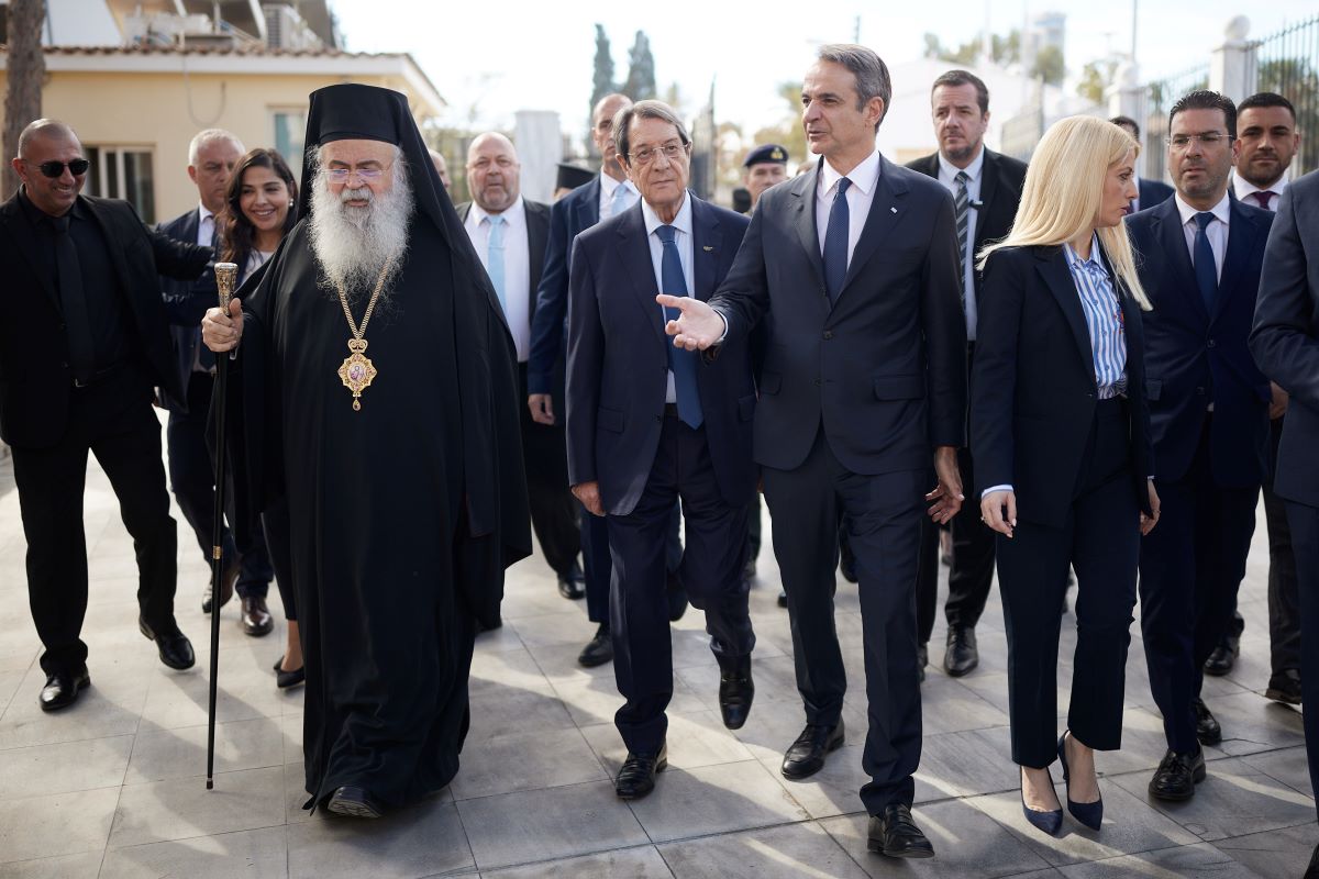 Ο Κυριάκος Μητσοτάκης στο μνημόσυνο του Γλαύκου Κληρίδης