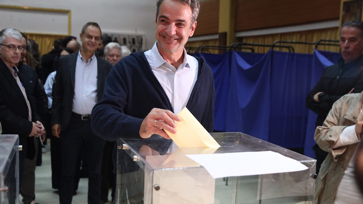 Ψηφοφορία από τον Πρωθυπουργό και Πρόεδρο της Νέας Δημοκρατίας Κυριάκο Μητσοτάκη στις εσωκομματικές εκλογές της ΝΔ