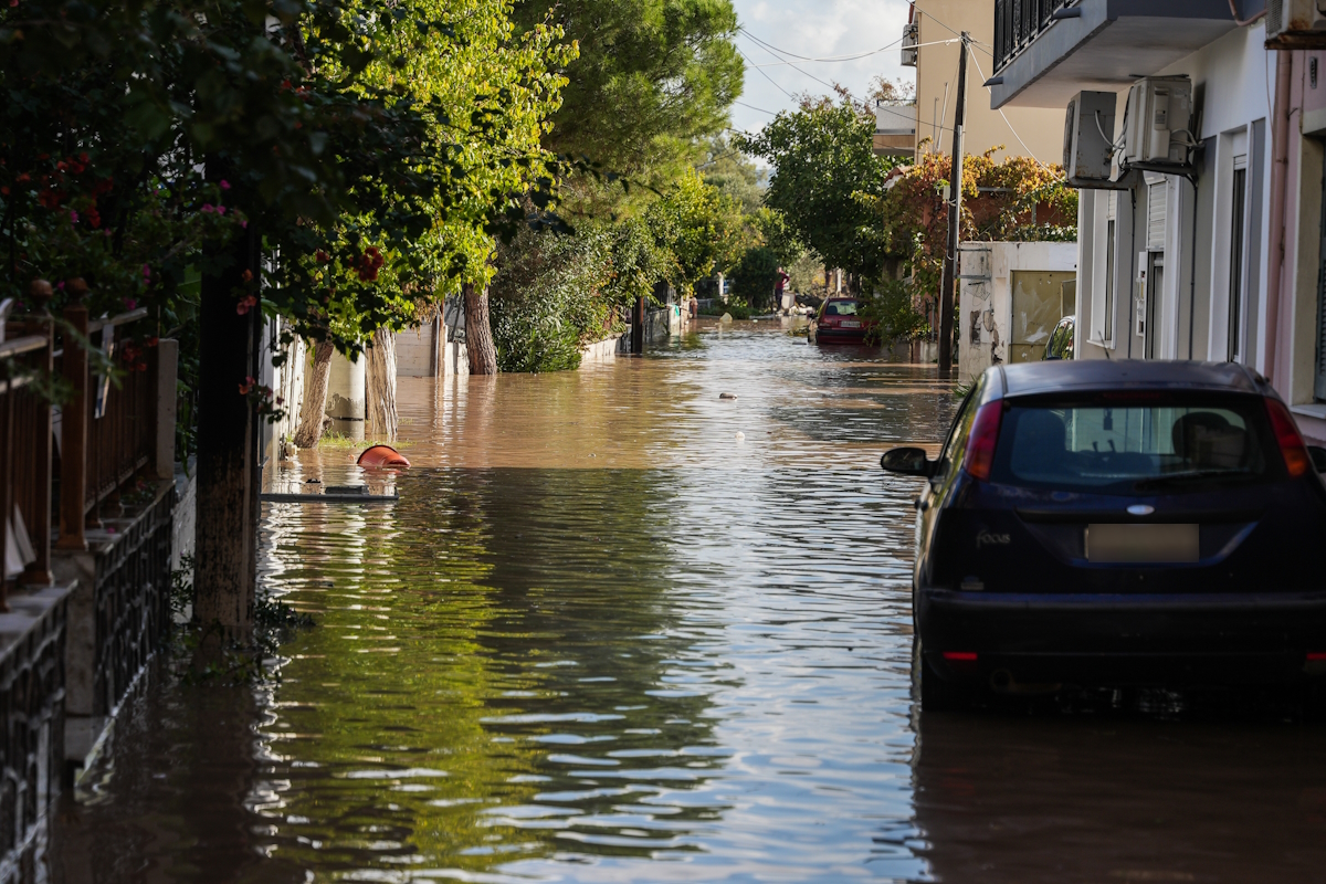 Καταστροφές και ζημιές σε σπίτια στο χωριό Καλλονή και Σκάλα Καλλονής στη κεντρική Λέσβο μετά από έντονη βροχόπτωση