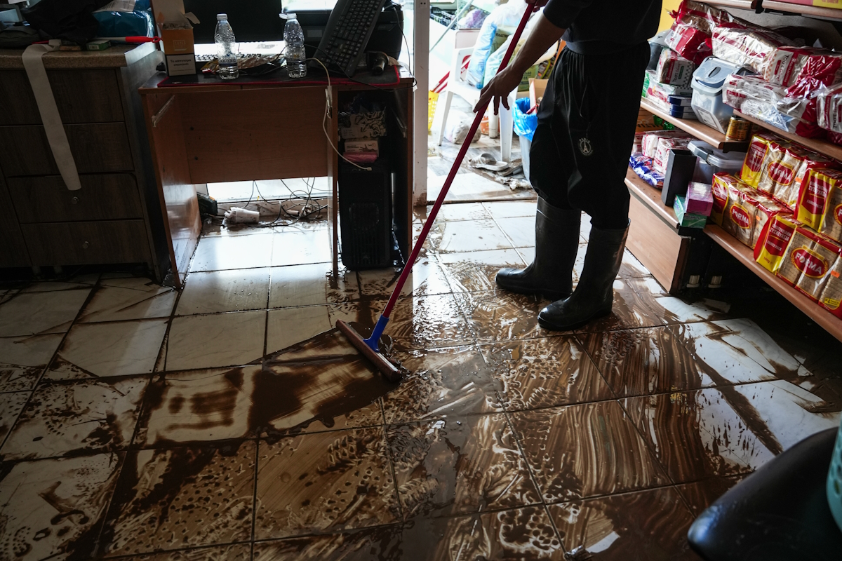 Καταστροφές και ζημιές σε σπίτια στο χωριό Καλλονή και Σκάλα Καλλονής στη κεντρική Λέσβο μετά από έντονη βροχόπτωση