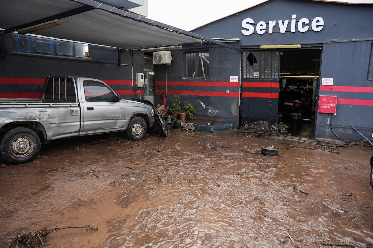 Καταστροφές και ζημιές σε σπίτια στο χωριό Καλλονή και Σκάλα Καλλονής στη κεντρική Λέσβο μετά από έντονη βροχόπτωση