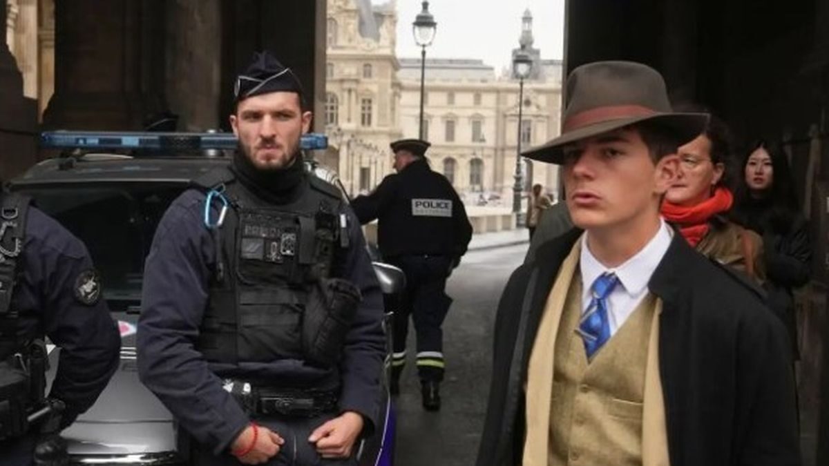 Ο μυστηριώδης άνδρας δίπλα στους αστυνομικούς του Λούβρου που έγινε viral