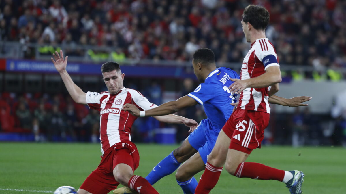 Ο Κιλιάν Εμπαπέ σκοράρει κόντρα στον Ολυμπιακό (ΣΤΕΛΙΟΣ ΣΤΕΦΑΝΟΥ