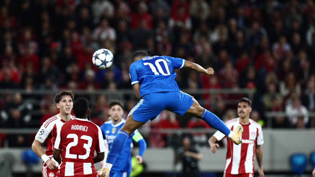 Ο Κιλιάν Εμπαπέ σκοράρει στο Καραϊσκάκης (ΘΕΟΔΩΡΟΣ ΧΡΙΣΤΟΔΟΥΛΑΚΗΣ