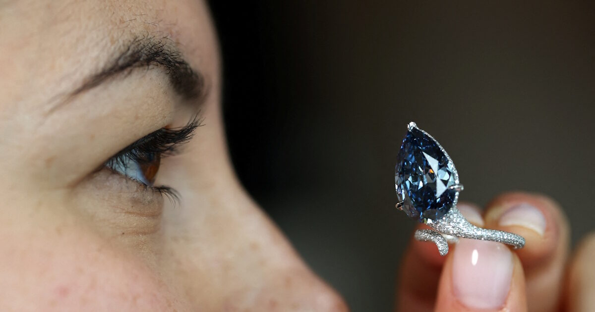 Precious ‘Mellon blue’ blue diamond sold for over  million at auction in Switzerland