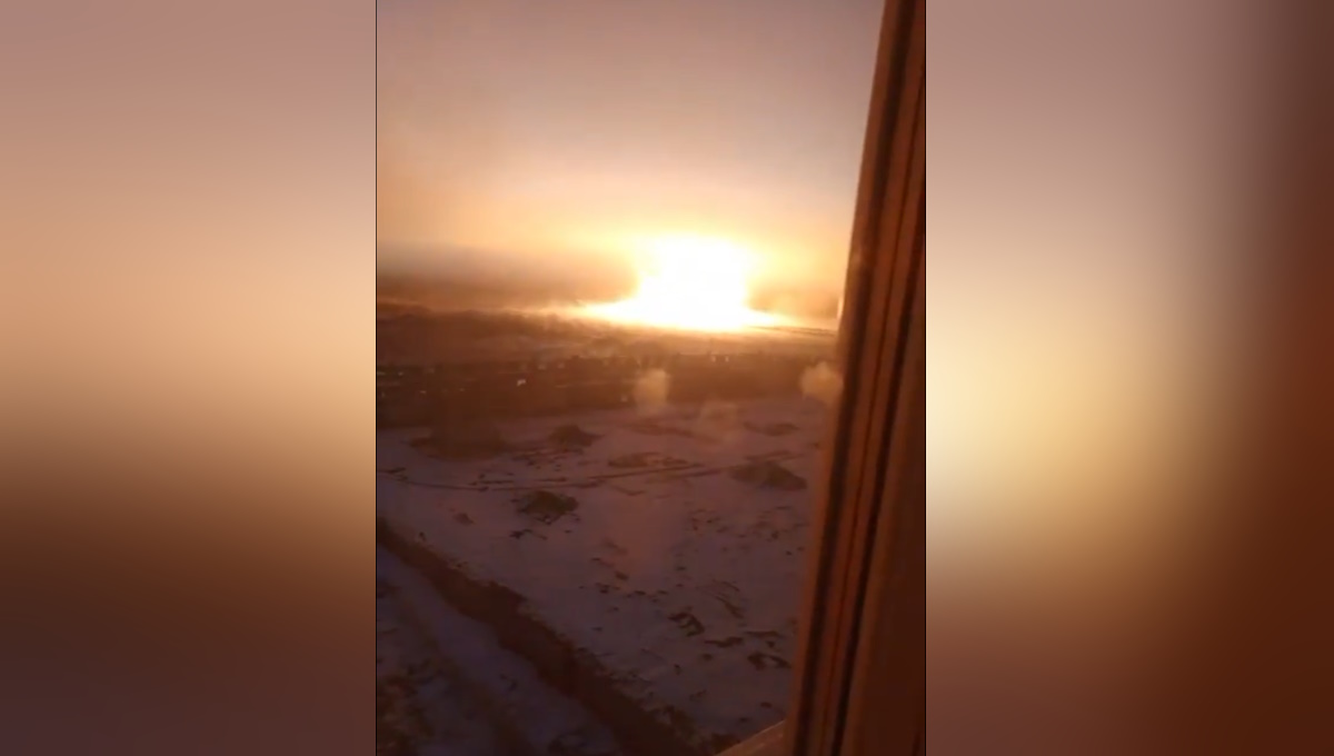 Εικόνες που δείχνουν μια έκρηξη στην περιοχή του Ομσκ στη Ρωσία