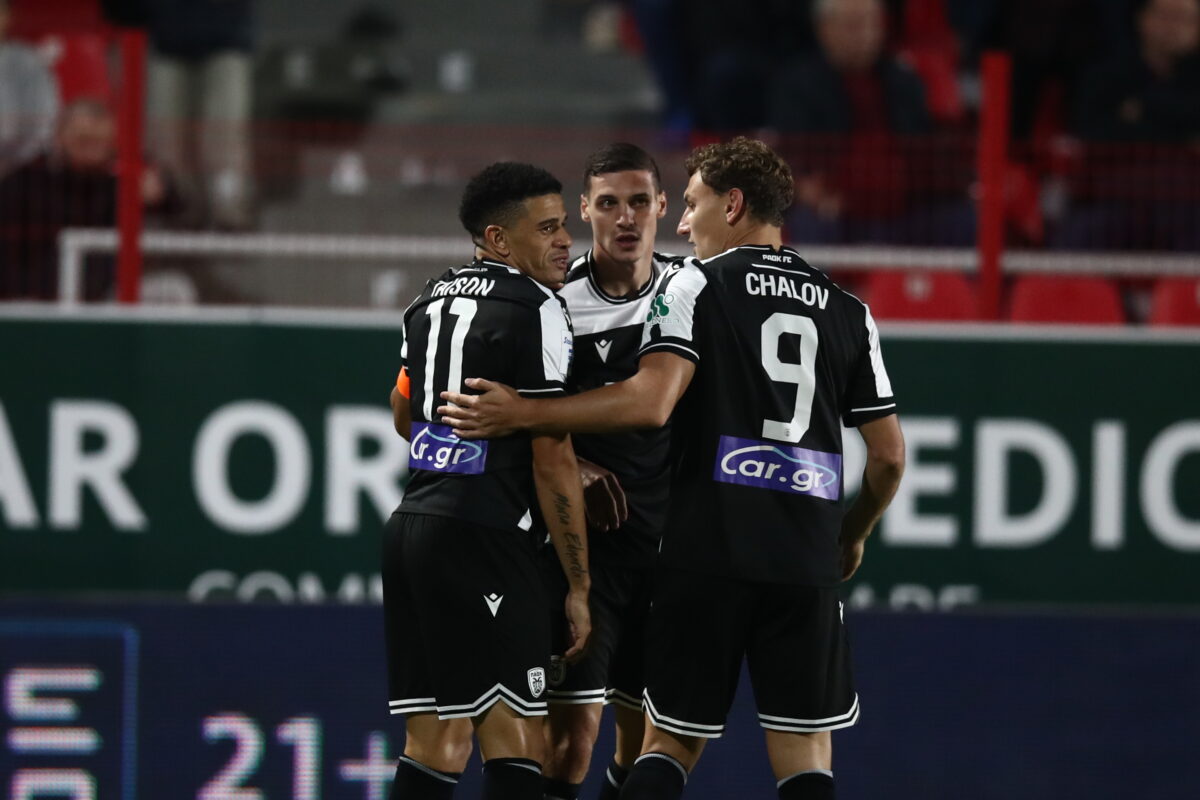 Οι παίκτες του ΠΑΟΚ πανηγυρίζουν στις Σέρρες (ΝΑΣΟΣ ΣΙΜΟΠΟΥΛΟΣ