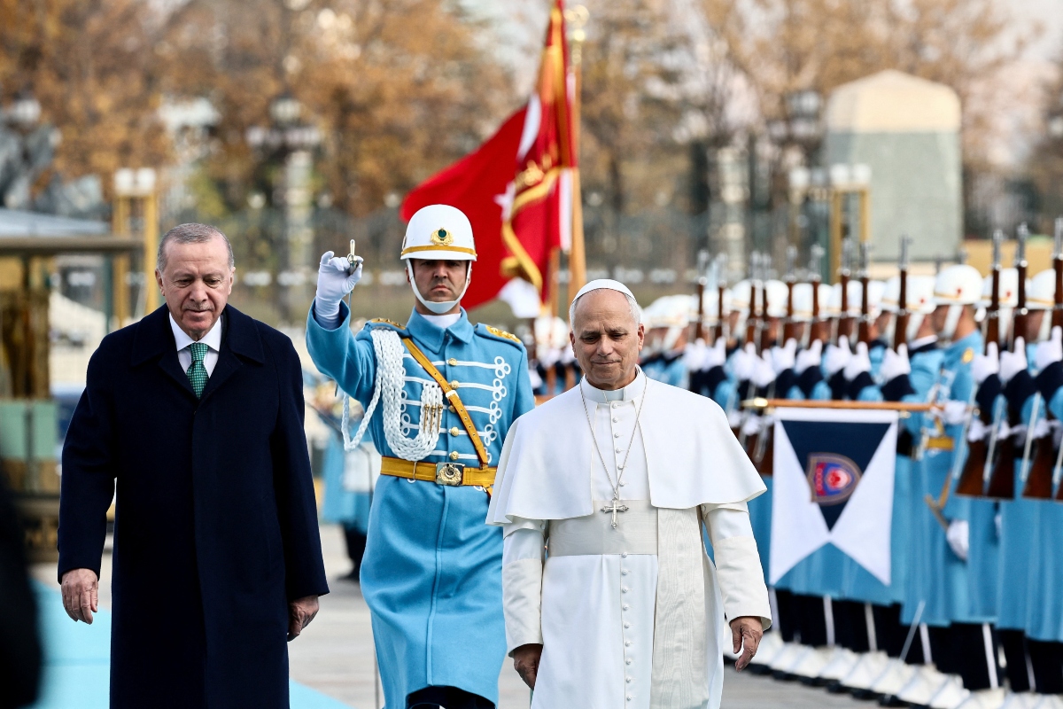 Ο Ρετζέπ Ταγίπ Ερντογάν με τον πάπα Λέοντα