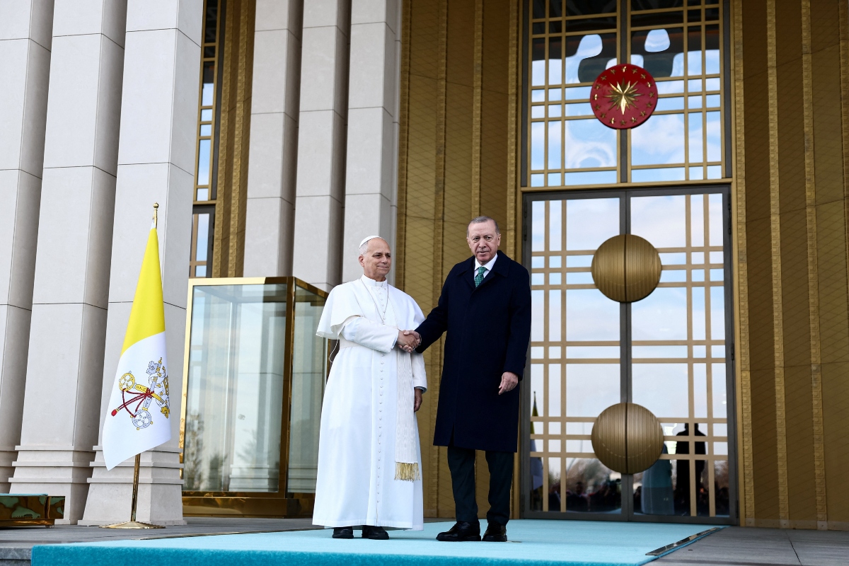 Ο Ρετζέπ Ταγίπ Ερντογάν με τον πάπα Λέοντα