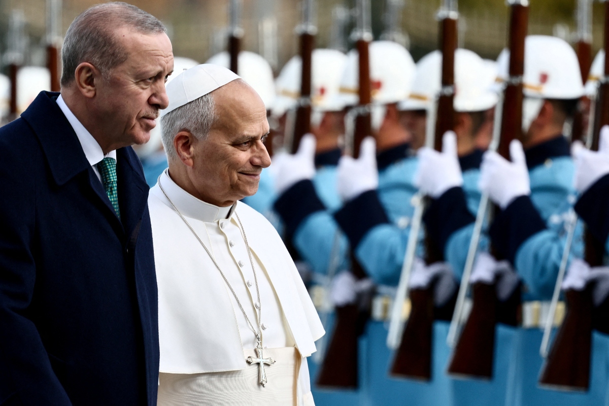 Ο Ρετζέπ Ταγίπ Ερντογάν με τον πάπα Λέοντα