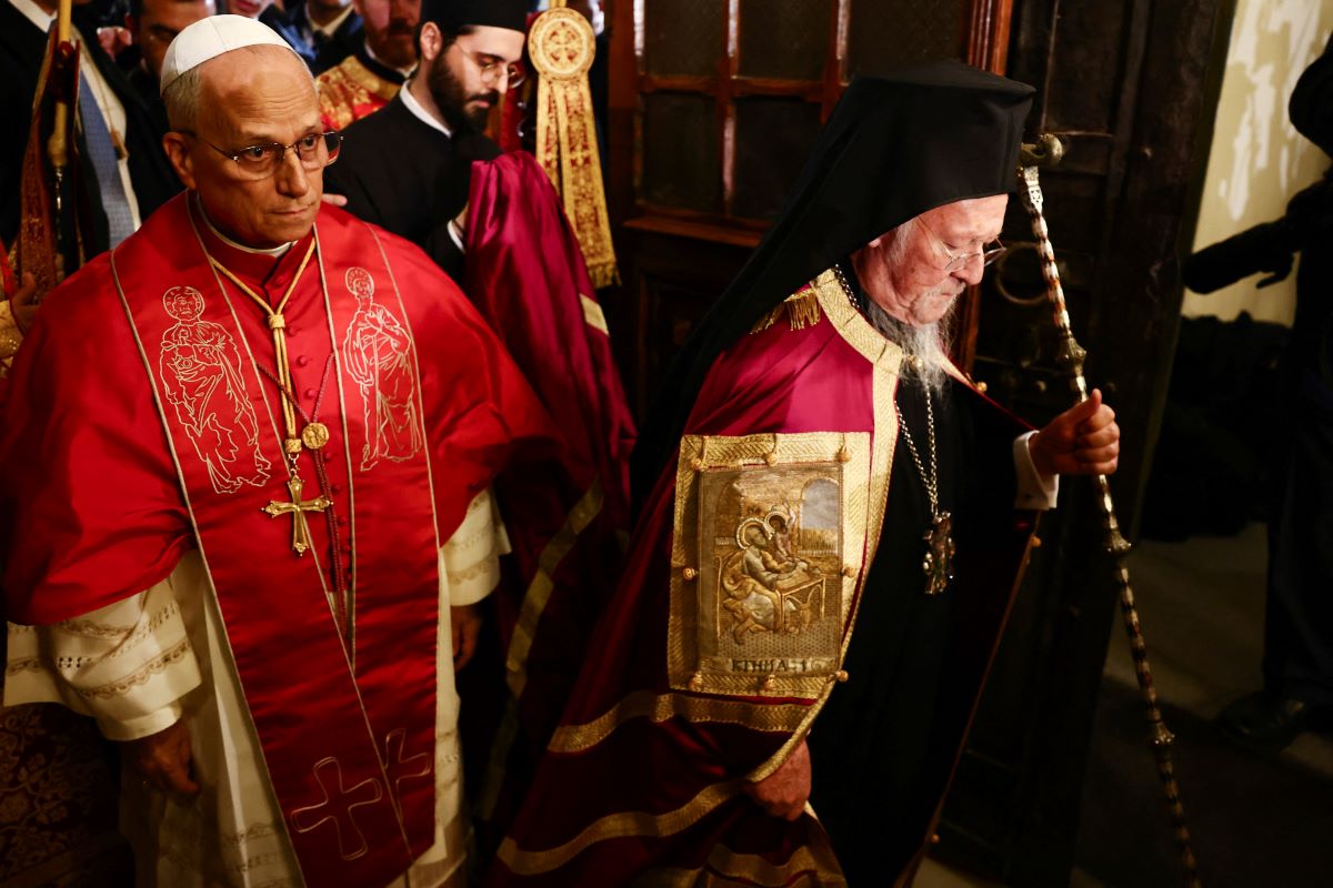 Πάπας Λέων και Πατριάρχης Βαρθολομαίος στο Φανάρι