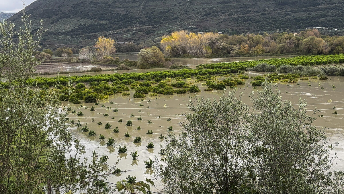 Υπερχείλιση του ποταμού Καλαμά στην Θεσπρωτία,