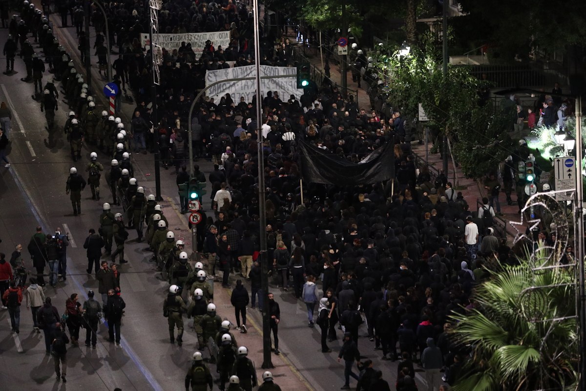 Γενική άποψη της πορείας για την 52η επέτειο του Πολυτεχνείου, Δευτέρα 17 Νοεμβρίου 2025.  (ΓΙΑΝΝΗΣ ΠΑΝΑΓΟΠΟΥΛΟΣ/EUROKINISSI)