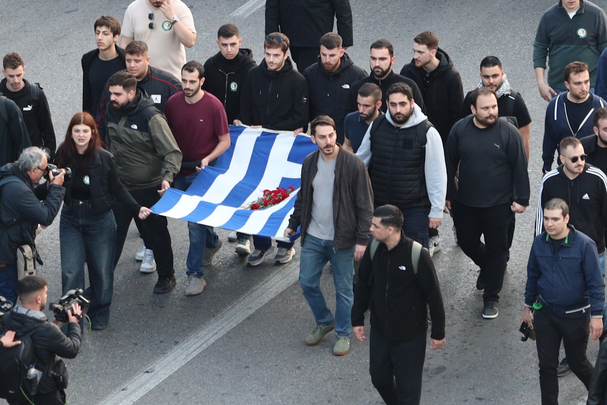 Γενική άποψη της πορείας για την 52η επέτειο του Πολυτεχνείου, Δευτέρα 17 Νοεμβρίου 2025.  (ΓΙΑΝΝΗΣ ΠΑΝΑΓΟΠΟΥΛΟΣ/EUROKINISSI)