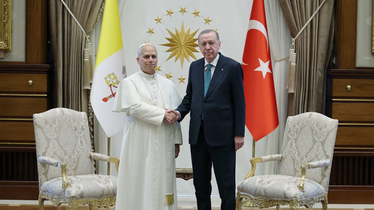 Ο Πάπας Λέων με τον Ερντογάν