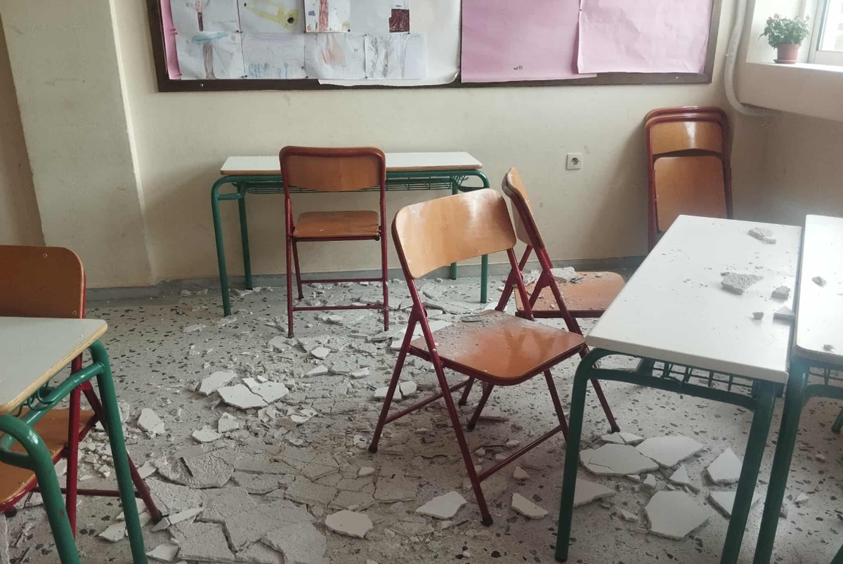 Η σχολική αίθουσα του 1ου Δημοτικού Σχολείου Πόρτο Ράφτη