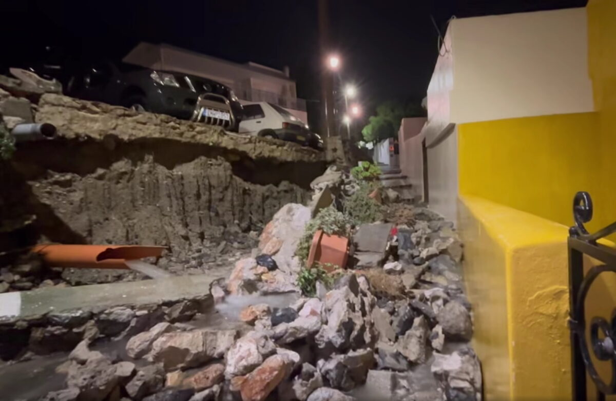 Καταστροφές από την κακοκαιρία στην Σαντορίνη