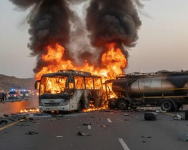 Λεωφορείο τυλίχθηκε στις φλόγες