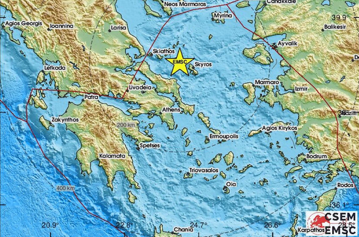 Σεισμός ανοιχτά της Σκύρου – Αισθητός στην Αττική