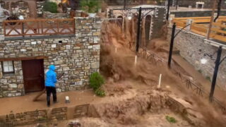 Καταστροφικές πλημμύρες στη Θάσο