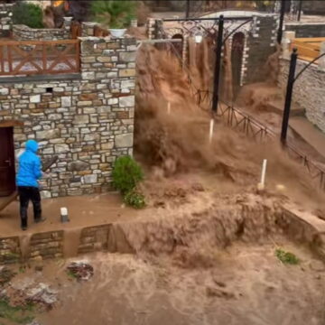 Καταστροφικές πλημμύρες στη Θάσο