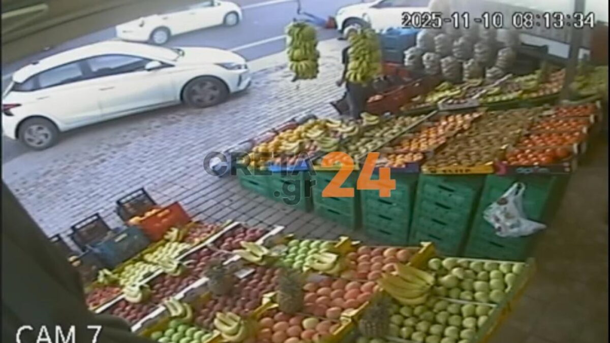 Η στιγμή του τροχαίου στο Ηράκλειο