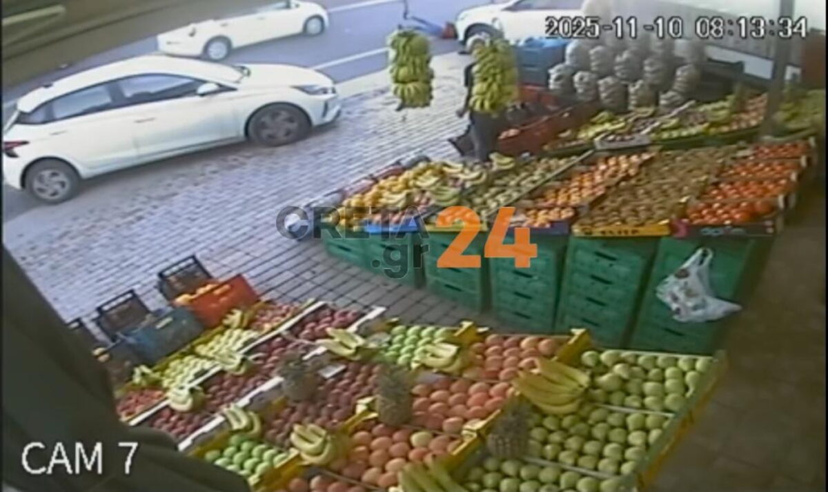 Η στιγμή του τροχαίου στο Ηράκλειο